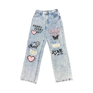 Happy Go Lucky jeans 🖤🩷